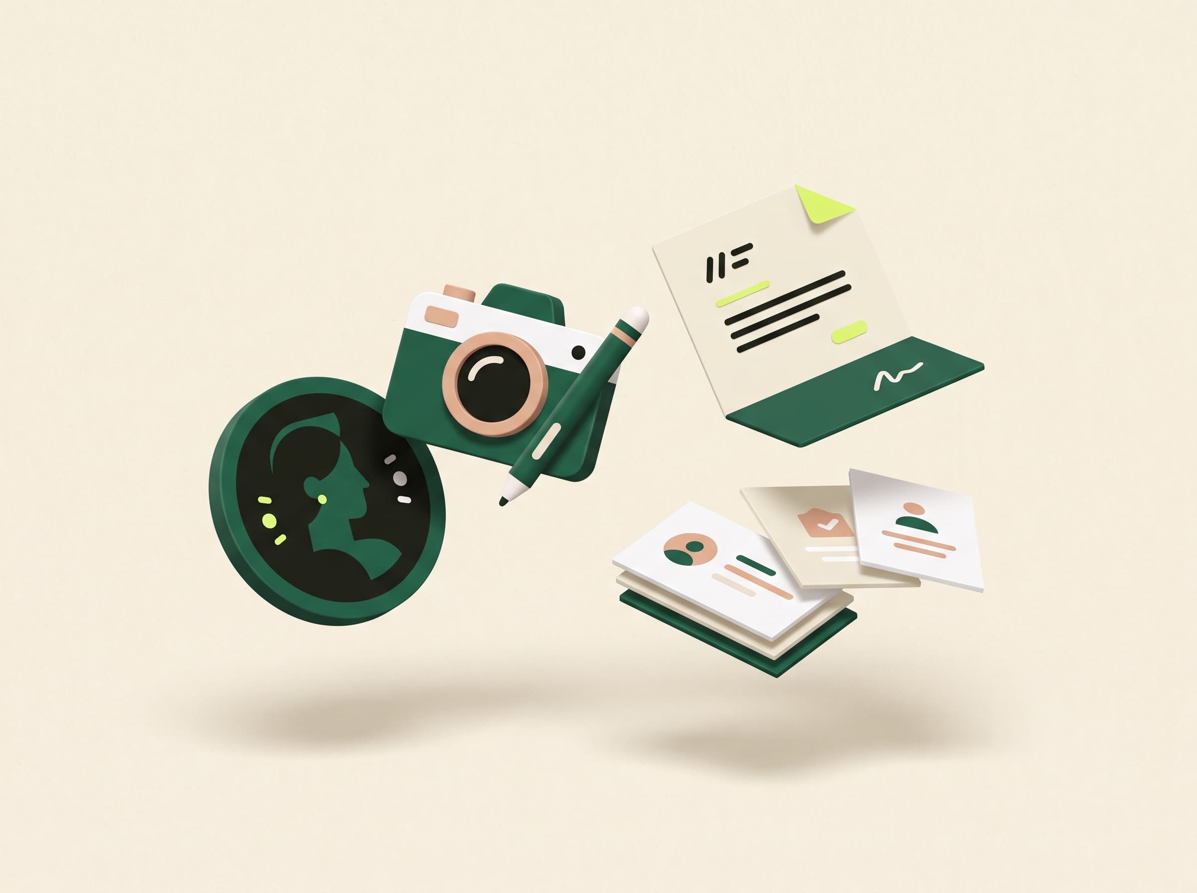 Creative tools and proposal pages organized for a new client opportunity